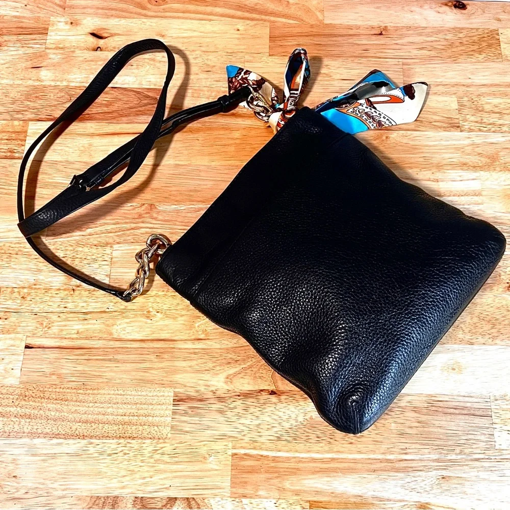 Michael Kors Hamilton Black Pebbled Leather Crossbody Bag - Picture 10 of 11